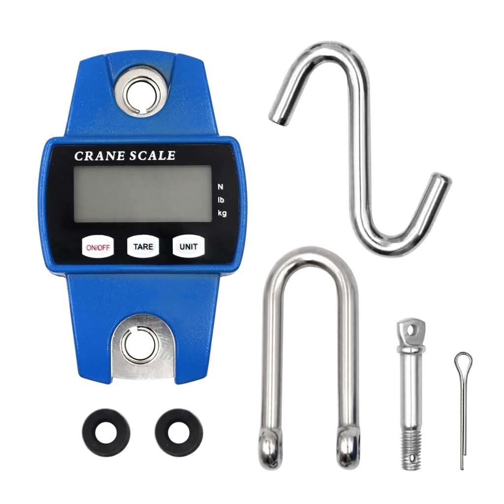 Digitale hangweegschaal met haak 300 kg 600 lb bagage vis en kraanweegschaal elektronisch outdoor precisieweegschaal blauw