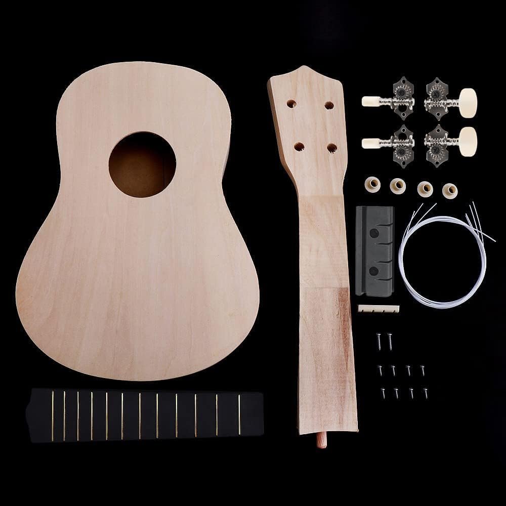 Ukulele DIY set 21 inch soprano bouwpakket met montagemateriaal en gereedschap voor beginners en hobbyisten