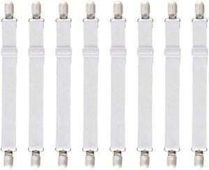 Verstelbare hoeslaken spanners set 8 stuks – bedbinder met metalen clips – elastische lakenhouders antislip – matras en hoeslaken bevestiging