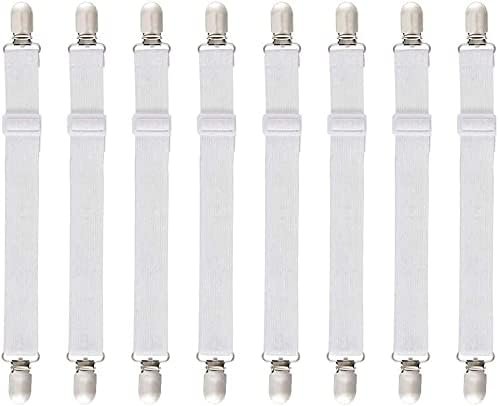 Verstelbare hoeslaken spanners set 8 stuks met metalen clips voor matras hoeslaken en bank antislip elastische bed sheet tensioners
