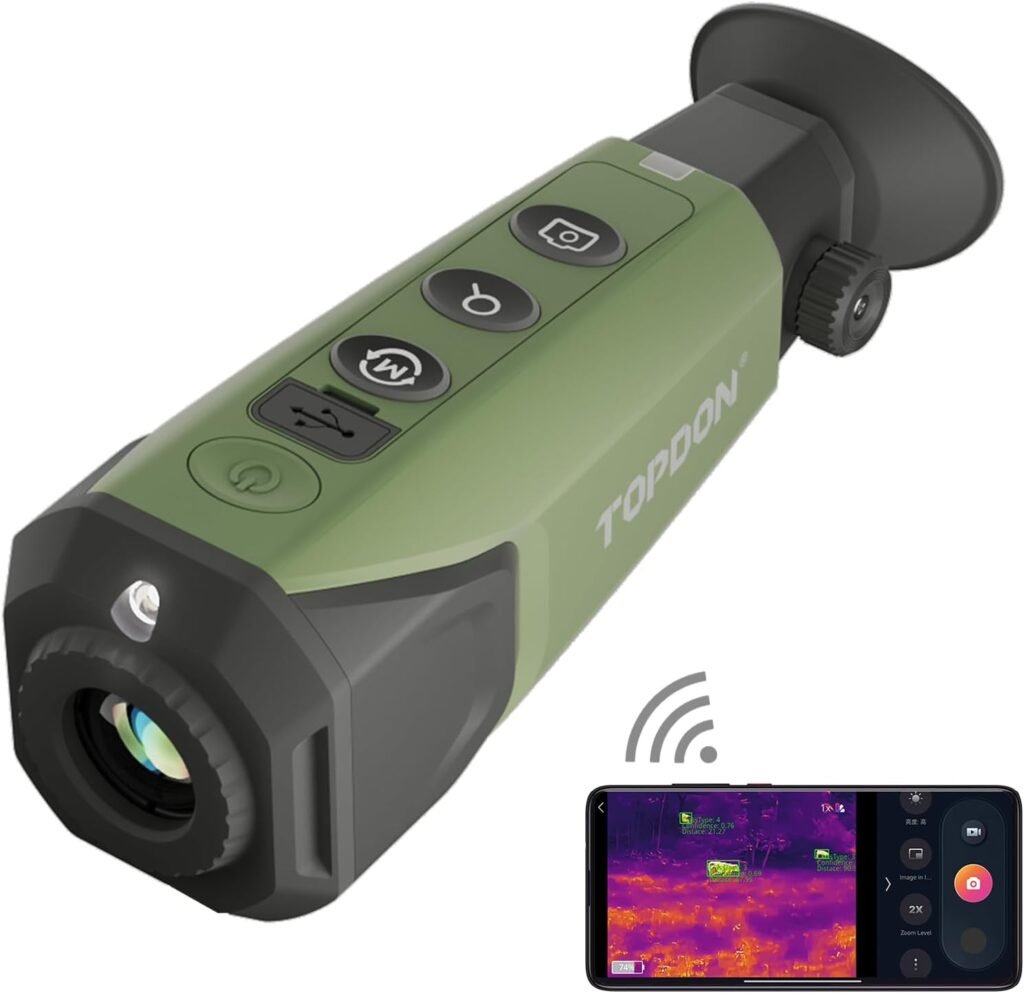 Thermische monoculaire nachtkijker 256x192 IR 50Hz 13mm lens 8x zoom 410m detectie 11u batterij jacht natuurobservatie alt text