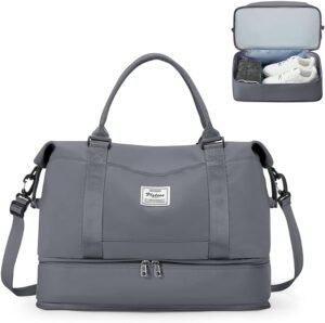 Handbagage reistas – geschikt voor Ryanair en EasyJet – waterdichte weekend- en sporttas met schoencompartiment – duffle bag Slate Grey