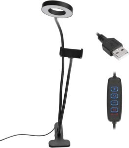 LED Ringlamp Dimbaar – Selfie & Streaming Licht – Verstelbare Bureau Lamp – Aluminium Legering Fotolamp