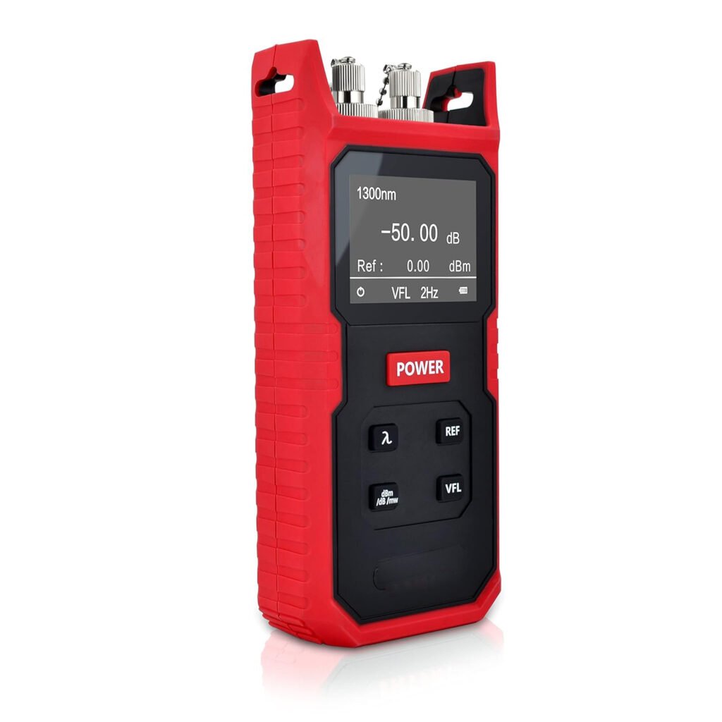 Optische vermogensmeter glasvezel 800–1700nm met VFL en universele SC/FC/LC connector voor precisie dBm metingen