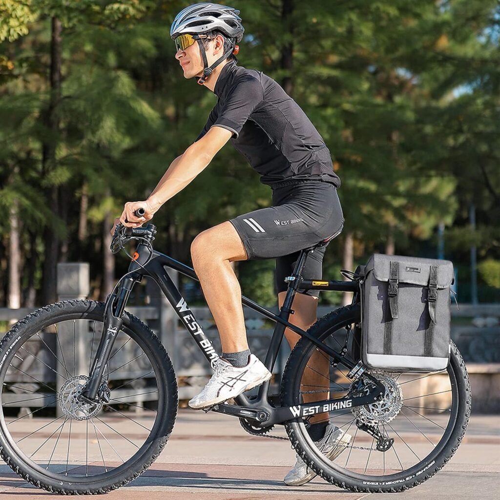 Dubbele waterdichte fietstas voor bagagedrager 30 liter scheurbestendig achterop fiets regenbestendige pannier bag