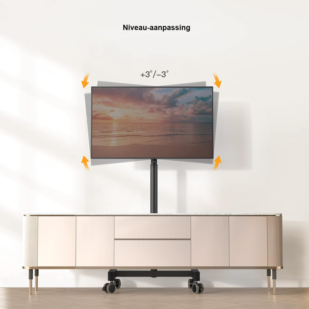 TV trolley tv standaard verrijdbaar universele tv stand 13-50 inch verstelbaar kantelbaar voor LED LCD OLED tv met wielen en 14 kg draagvermogen