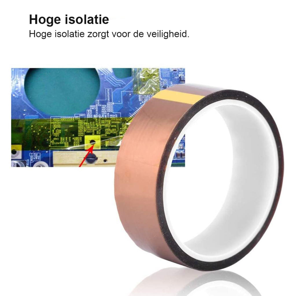 Hittebestendige tape 30mm x 33m voor afdichten, solderen en poedercoating - zelfklevend sterk - bestand tot 280°C SEO tape