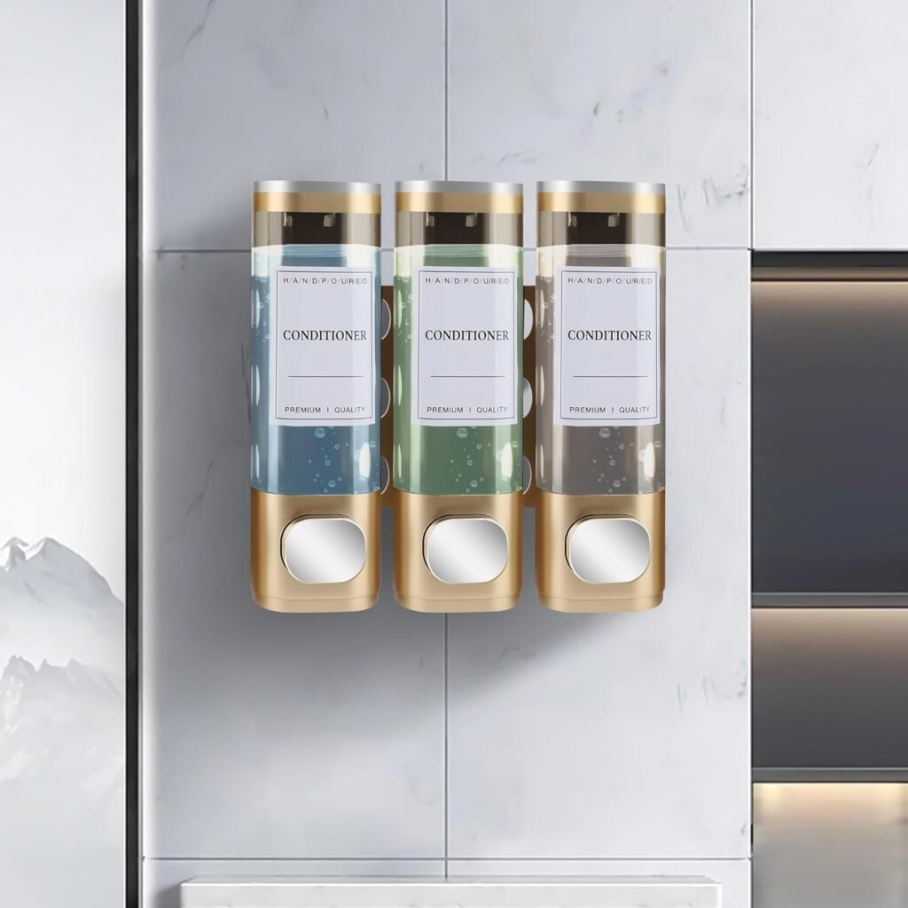 Zeepdispenser Wandmontage Zwart - Handzeep en Douchegel Dispenser - Navulbare Badkamer Zeepdispenser - Geschikt voor Thuis en Hotel