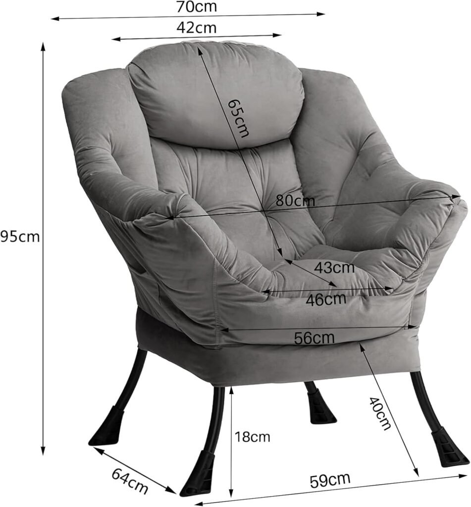 Relaxfauteuil velvet donkergrijs - loungestoel met armleuningen - accentstoel woonkamer slaapkamer - stalen frame designstoel