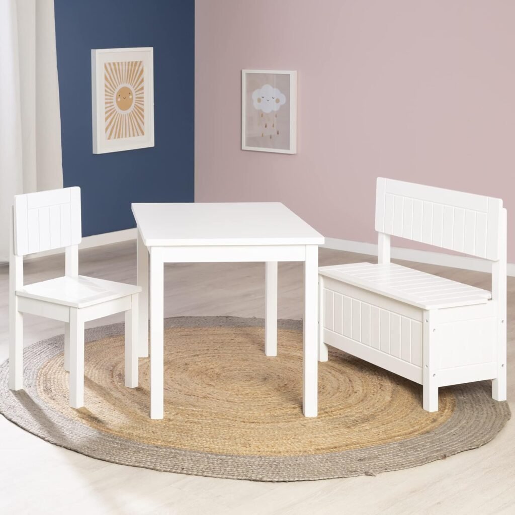 hoge kinderstoel wit rugleuning houten peuterstoel 59x29x29 cm zithoogte 31 cm veilige kinderstoel thuisgebruik