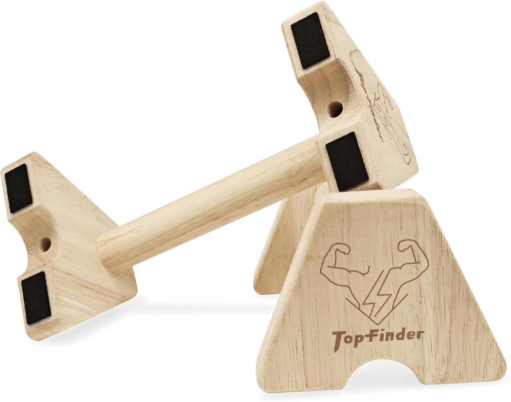 Houten push up grips parallettes voor calisthenics en handstand training, houten opdruksteunen voor fitness thuisgym en sportschool