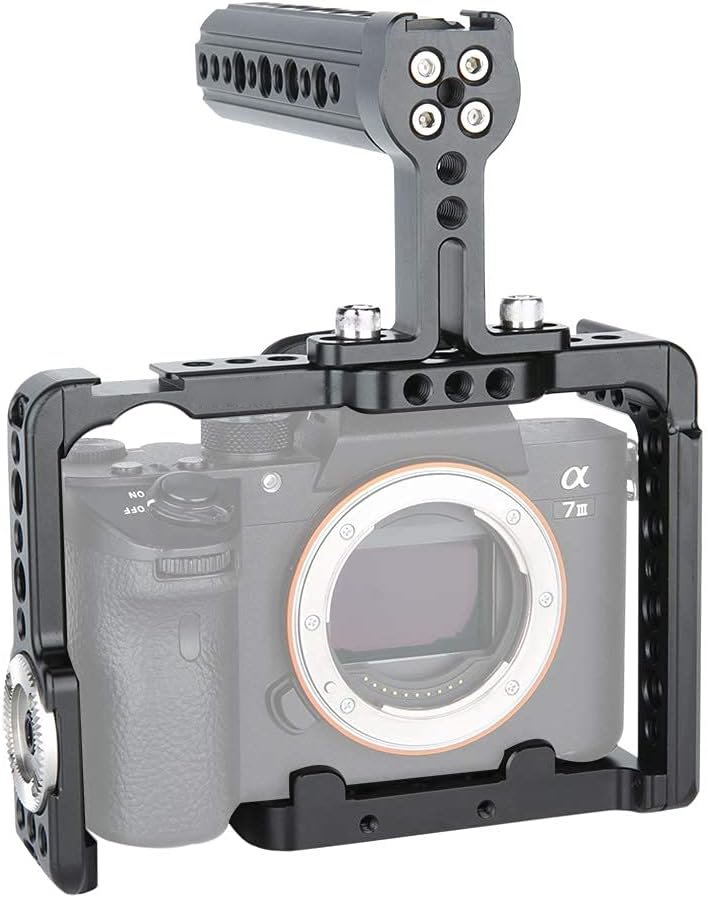 Camera cage kit met top handle - DSLR rig stabilisatie en bescherming - HDMI kabel slot accessoire mount - compatibel A7 serie camera's