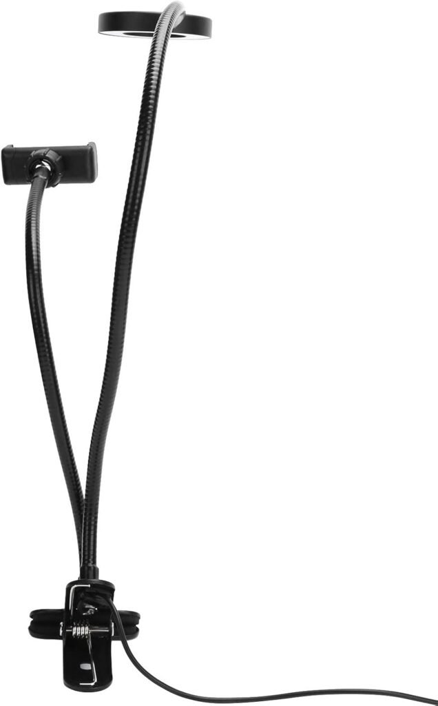 LED Ringlamp Dimbaar - Selfie & Streaming Licht - Verstelbare Bureau Lamp - Aluminium Legering Fotolamp