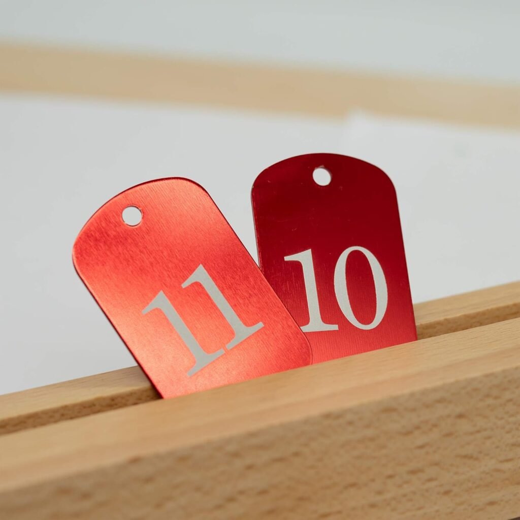 Aluminium gegraveerde nummerlabels sleutelhangers set 1 tot 10 voor organisatie en identificatie met duurzame ID tags en compacte metalen sleutelhangers