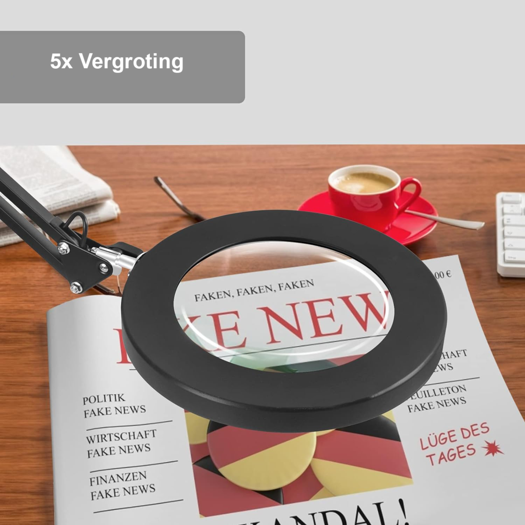 LED leeslamp met vergrootglas bureaulamp dimbare helderheidsniveaus oogbescherming bureau gebruik