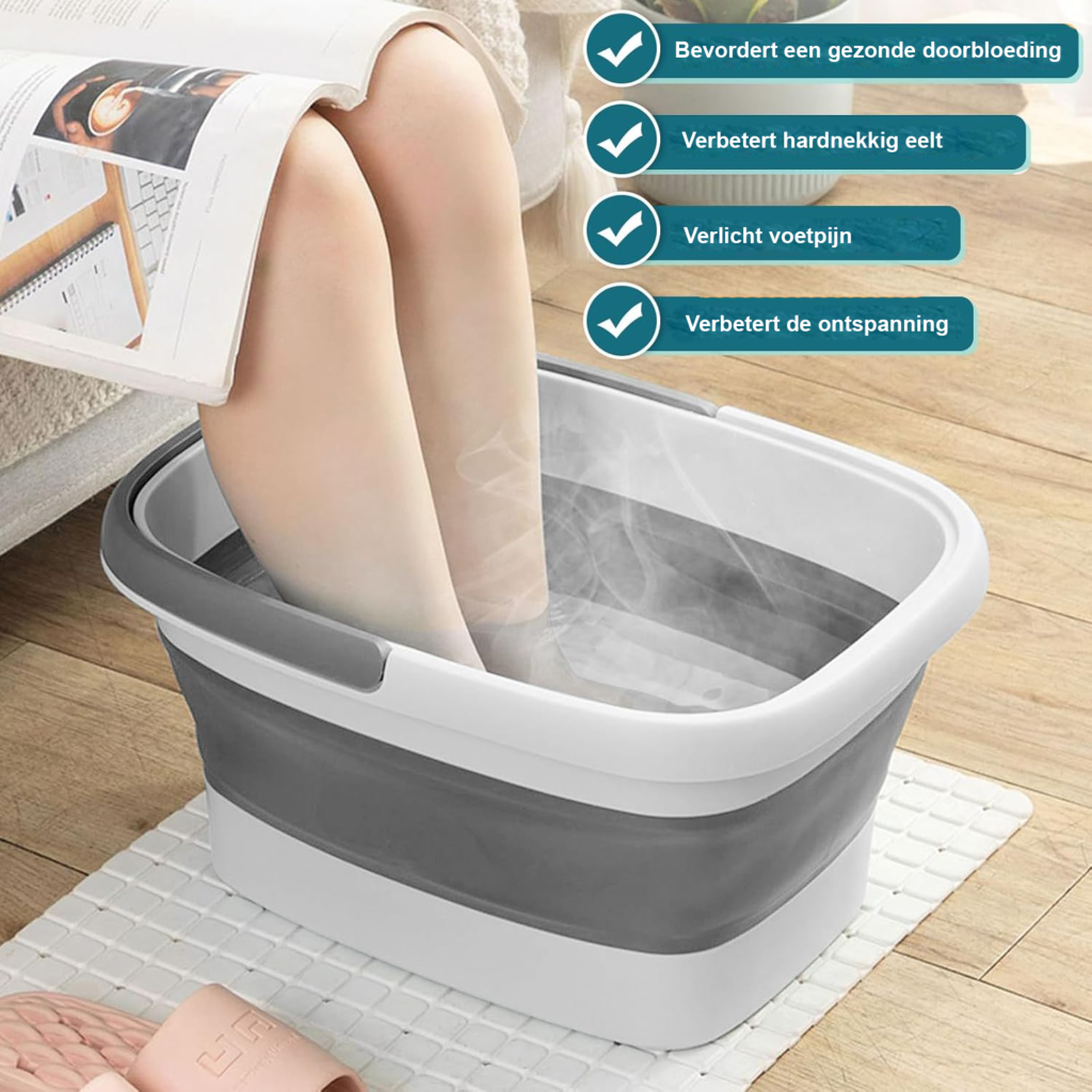 Vouwbaar voetenbad met massage 15 liter opvouwbare voetkom voor voetverzorging en ontspanning compact lichtgewicht voor thuis reizen en camping