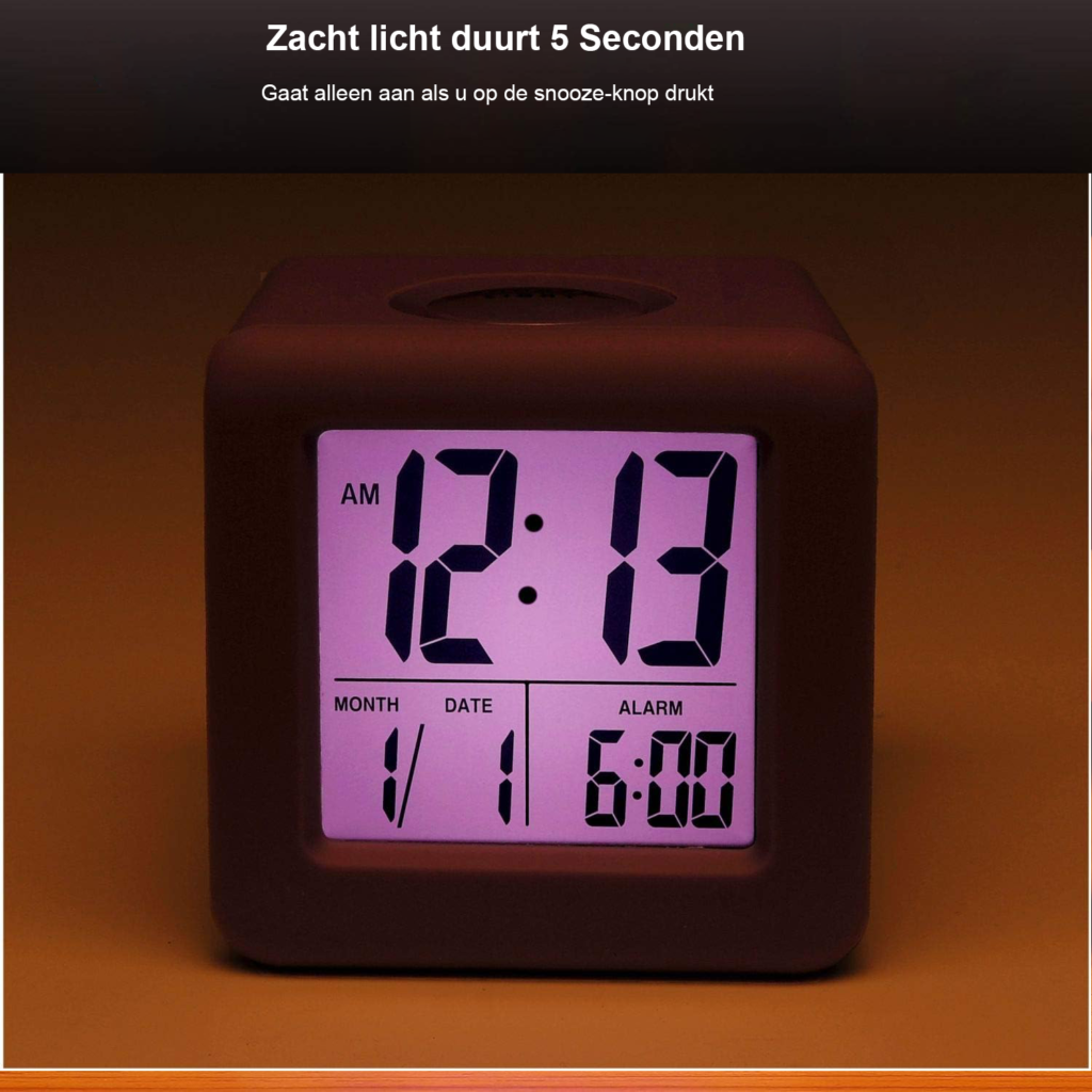 Digitale kinderwekker met nachtlicht - Kindvriendelijke wekker voor slaapkamer - Compact en eenvoudig instelbaar - Veilig en duurzaam ontwerp