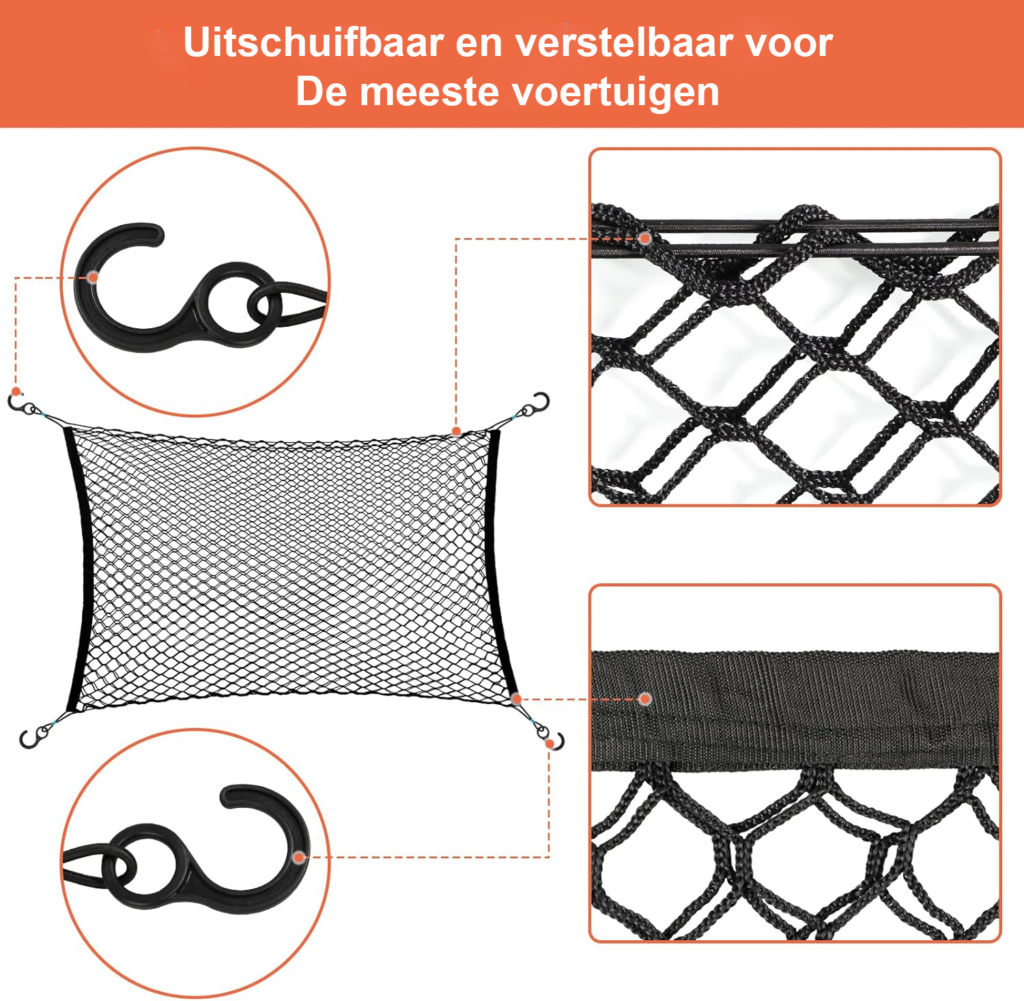 Hondenrek auto verstelbaar - Hondenscheiding voor auto - Universeel scheidingsrek veiligheid - Draagbaar eenvoudige installatie