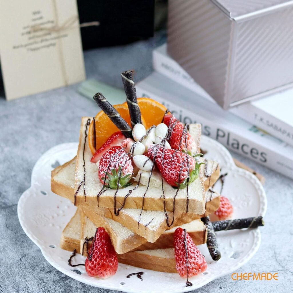 vierkante pullman broodbakvorm met deksel 1lb antiaanbak toastvorm geribbeld bakblik 14,6x13,2 cm champagne goud broodvorm oven