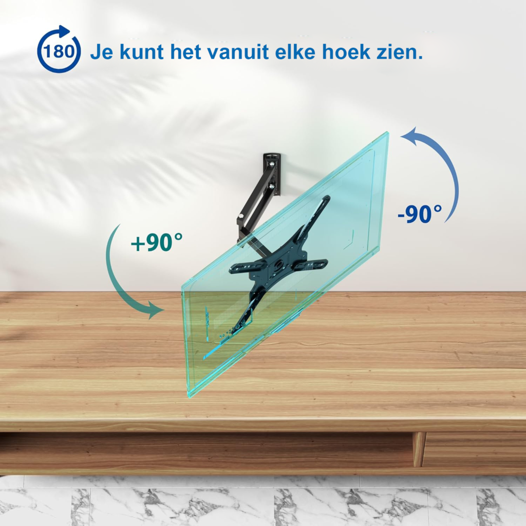 TV muurbeugel zwenkbaar kantelbaar 32-84 inch universele TV beugel 6 armen VESA 600x400mm voor platte en gebogen televisie montagesysteem