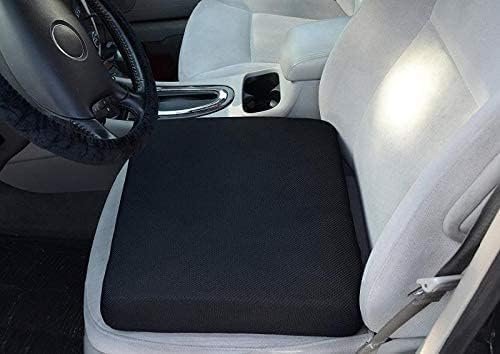 Draagbaar memory foam zitkussen zwart met handvat, ergonomisch stoelkussen met antislip onderzijde voor thuis, kantoor en auto gebruik