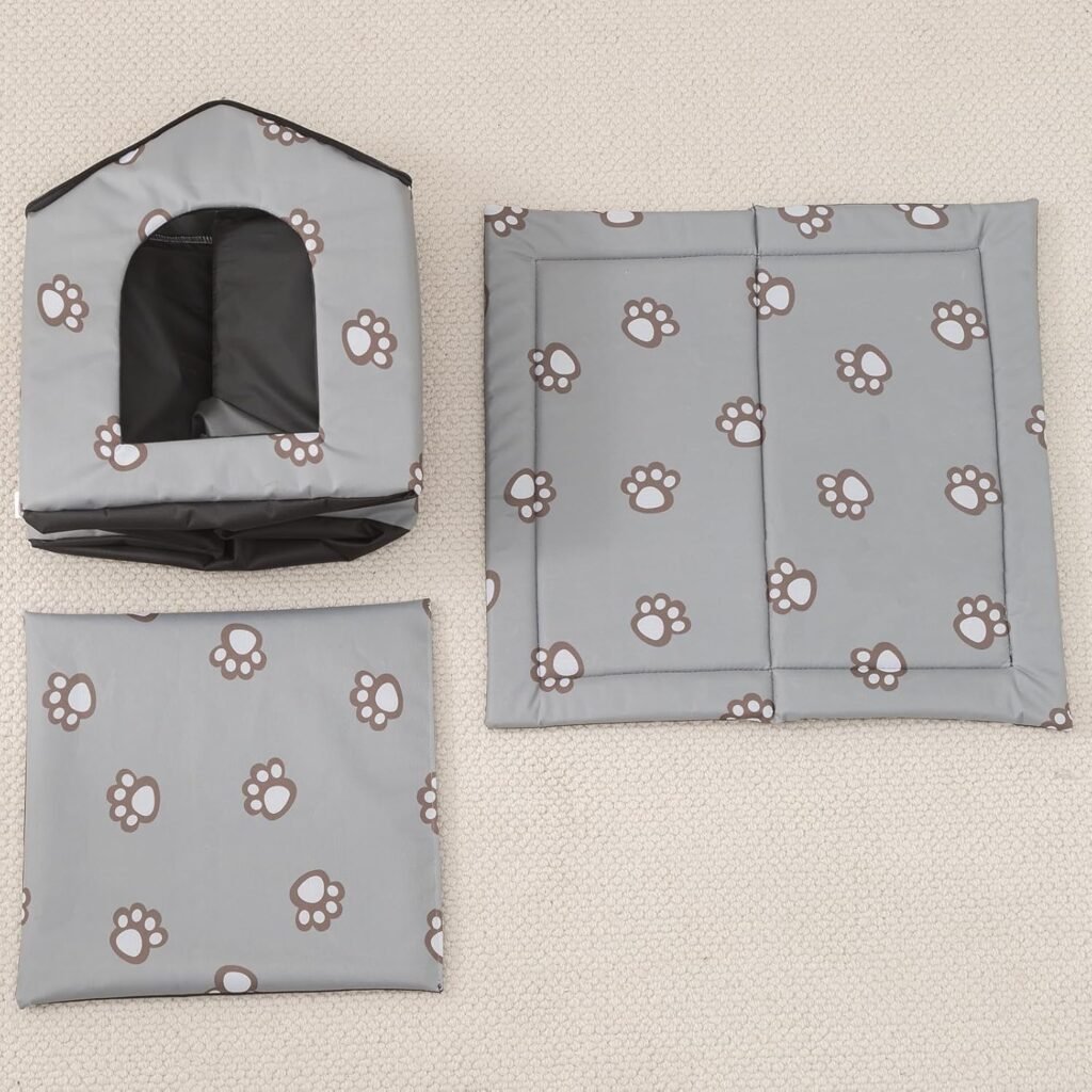 Buiten kattenhuis winterbestendig waterdicht grijs groot kattenverblijf buiten met afneembare transparante gordijnen weerbestendig dierenverblijf L grootte
