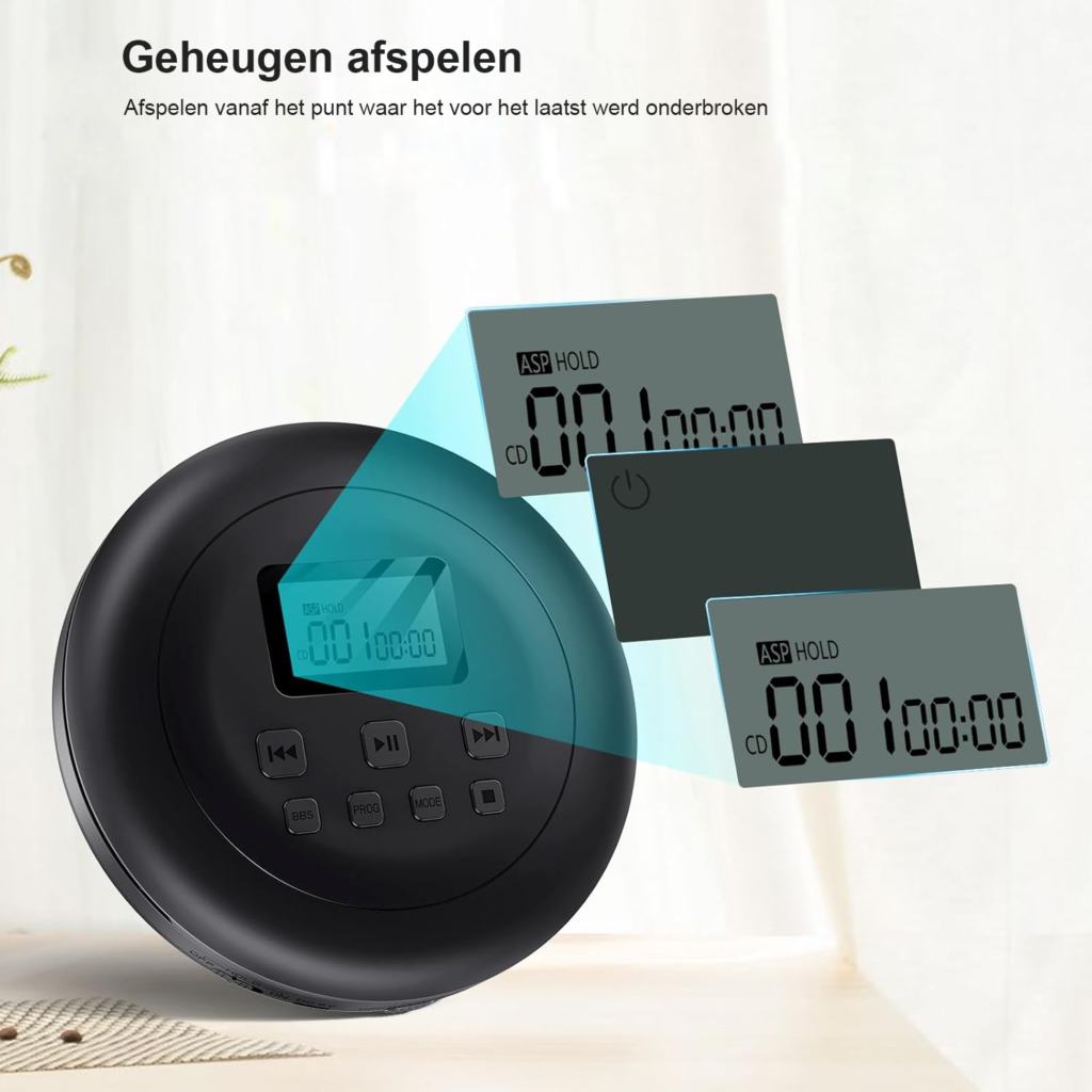 Draagbare CD speler met koptelefoon LCD display anti skip bescherming HiFi geluid ondersteunt CD CD-R CD-RW MP3 compacte walkman muziekspeler