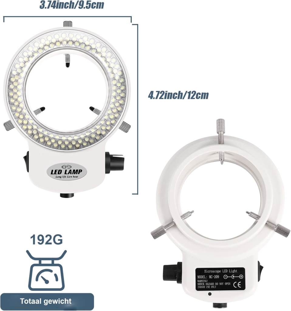 Ringlamp 144 LED met verstelbare helderheid voor fotografie, make-up en video verlichting
