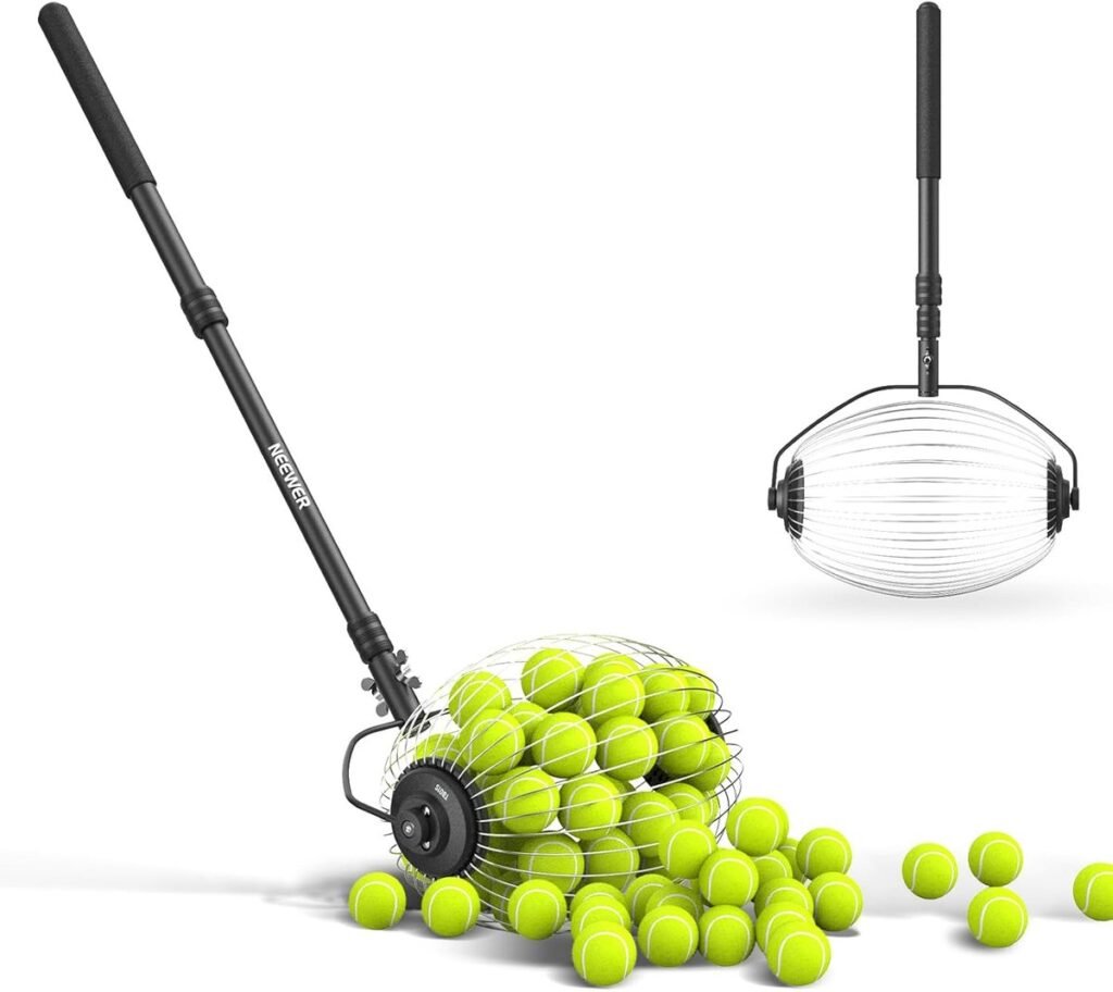 Tennisballen verzamelaar opraper voor eenvoudig oprapen van tennisballen op sportveld en thuisgebruik
