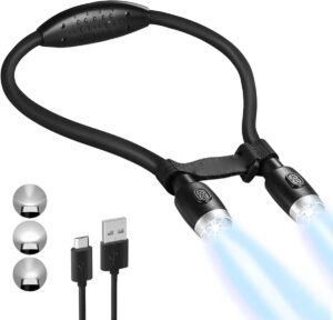 Leeslamp met 4 LED’s – Boeklamp met USB oplaadbare batterij – Flexibele armen voor handsfree lezen – 6 helderheidsniveaus