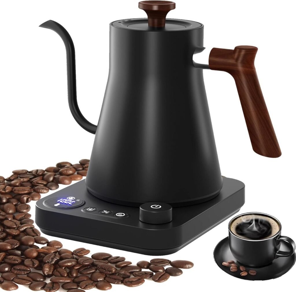 Elektrische gietketel met LCD display en temperatuurregeling voor koffie en thee 0,9L 1200W