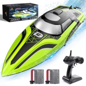 RC boot – Radiografisch bestuurbare speedboot met afstandsbediening – Zelfrichtende speelgoedboot voor zwembad en meer – Oplaadbare batterij 2.4GHz