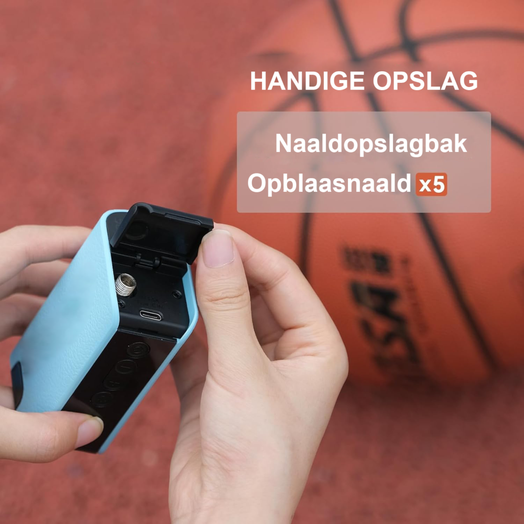 Elektrische ballenpomp met drukmeter voor voetbal en basketbal