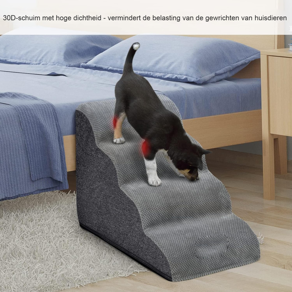 Hondentrap met 4 treden en antislip onderkant voor honden