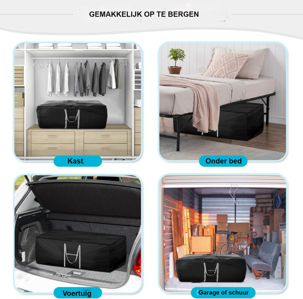 Waterdichte beschermhoes voor tuinkussens met rits en handvatten 180x80x60 cm