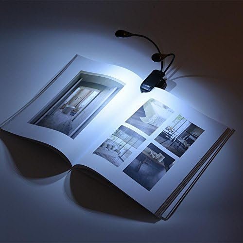 USB oplaadbare LED clip lamp met dubbele kop voor lezen en e-reader