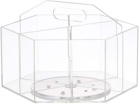 Acryl pennenhouder met 6 compartimenten en 360 graden draaibare organizer voor bureau en kantoor