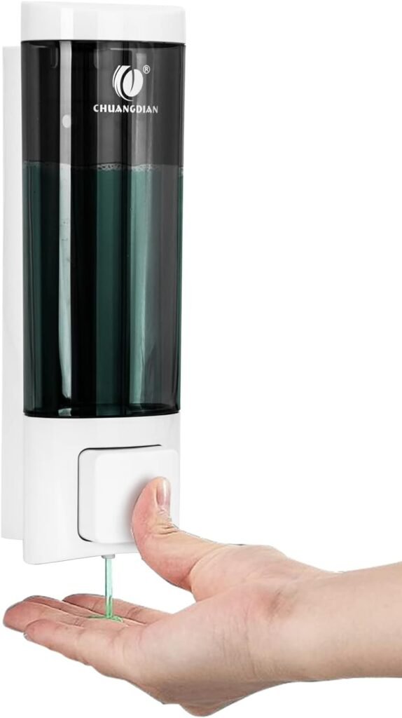 Wandmontage zeepdispenser 200ml voor douchegel, shampoo, conditioner en handzeep in badkamer of keuken