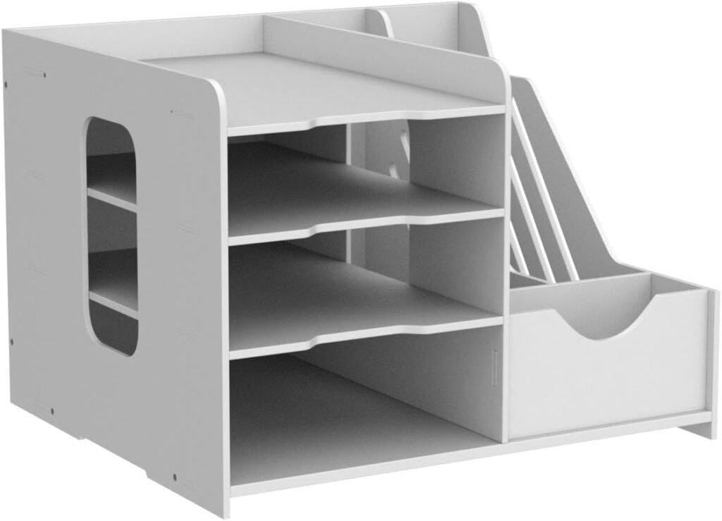 Bureau organizer met 4 lades en A4 papierlade voor documenten en kantooropslag
