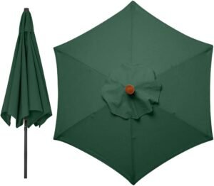 Parasolhoes 3 Meter – Vervangend Parasoldoek met 6 Ribben – Waterafstotend Polyester Doek met UV Bescherming – Geschikt voor Tuinparasol, Terras en Balkon