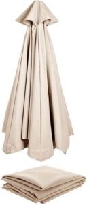 Parasol Doek 3 Meter Wit – Vervangingsdoek voor Parasol met 8 Armen – Waterafstotend Polyester Schaduwdoek – UV30 Bescherming