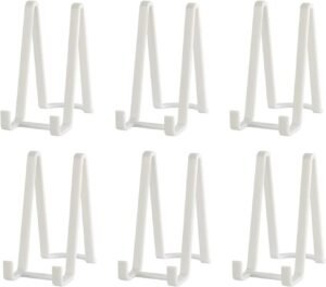 Bordenstandaard 15,2 cm Wit – Display Standaard voor Borden en Schalen – Kunststof Easel Houder voor Tafeldecoratie en Foto’s