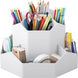 Roterende Pennenhouder – Bureau Organizer met 9 Compartimenten – Multifunctionele Opberger voor Kantoor en School – 360° Draaibaar Design
