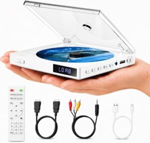 HDMI DVD-speler voor TV – Regiovrije DVD-speler met USB-poort en geheugenweergave – Inclusief HDMI, RCA en AUX-kabels met afstandsbediening