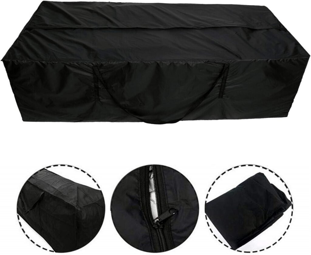 Waterdichte XL opbergtas voor tuinkussens met handvat en rits, beschermhoes voor tuinmeubelkussens 173 x 76 x 51 cm