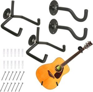 Gitaar Muurbeugel – Gitaarhouder voor Wandmontage – Geschikt voor Akoestische en Klassieke Gitaar, Banjo en Snaarinstrumenten – Ruimtebesparende Wandhouder