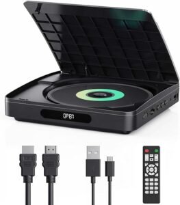 DVD Speler met HDMI – Regiovrije Mini DVD Speler voor TV – HD Upscaling en CD Compatibel – Inclusief HDMI Kabel