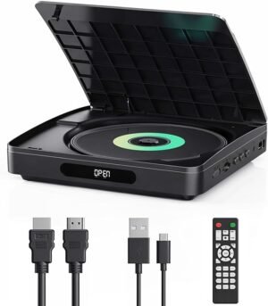 Mini DVD speler voor TV met HDMI kabel, HD upscaling en ondersteuning voor DVD en CD formaten