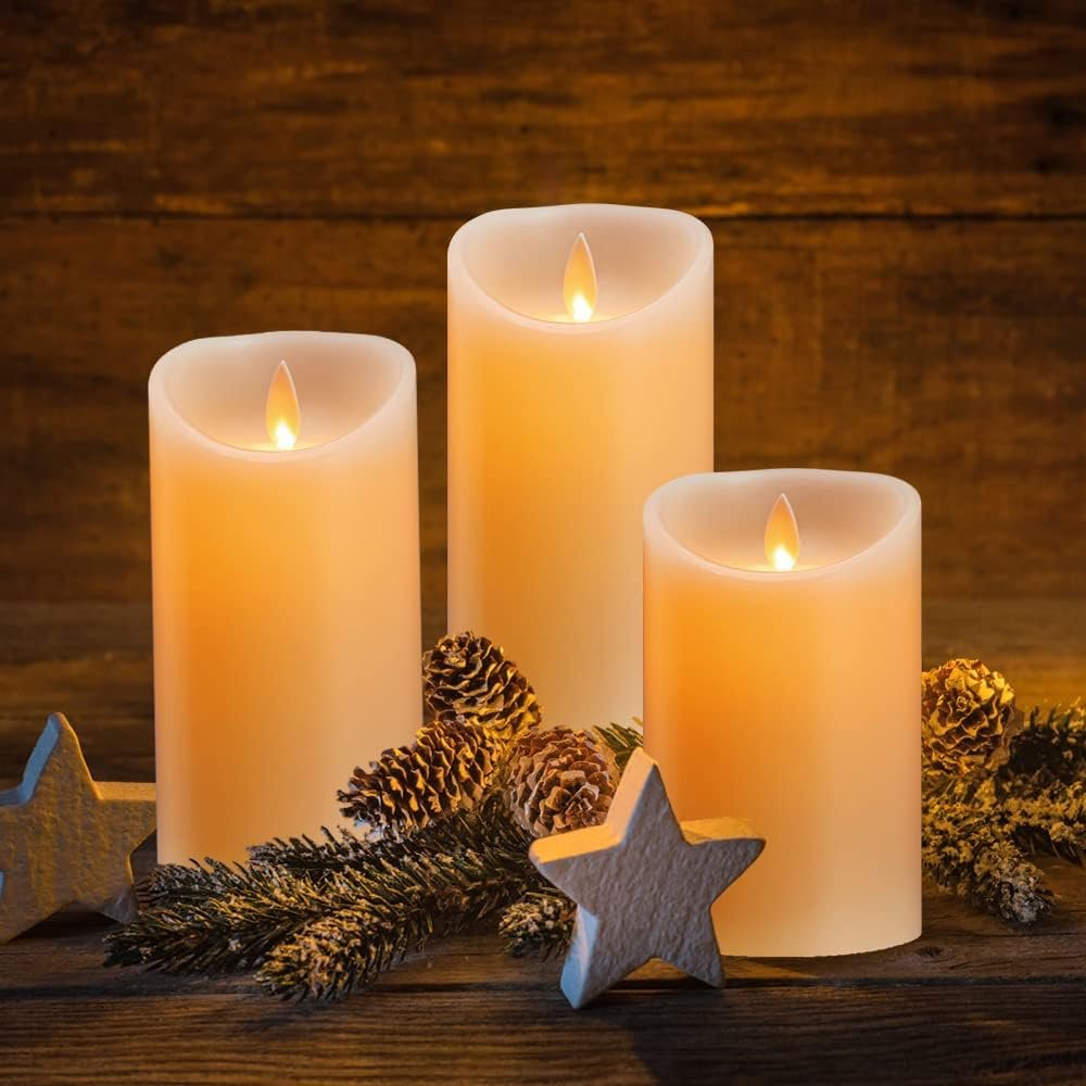 Oplaadbare LED kaarsen set met vlamloze wax kaarsen, afstandsbediening en timerfunctie voor sfeerverlichting en decoratie, 10 cm hoog