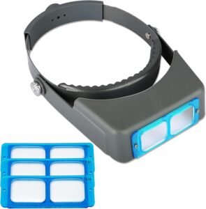 Hoofdband Loepbril met Dubbele Lens – Binoculair Vergrootglas voor Sieraden, Reparatie en Handwerk – Optisch Glas met 1.5x tot 3.5x Vergroting